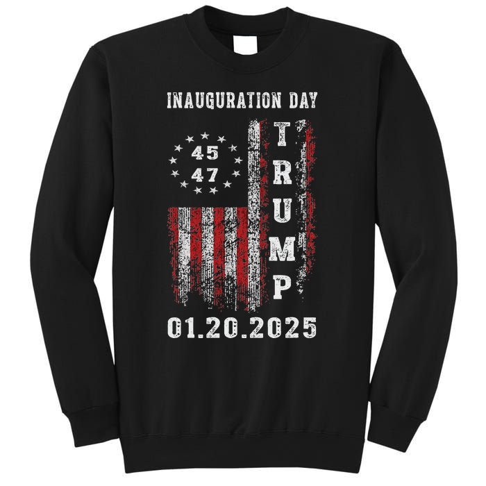 President Donald Trump Inauguration Day 2025 47th Usa Flag Sweatshirt