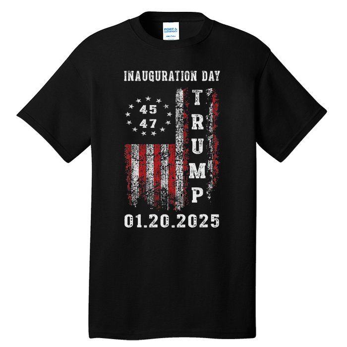 President Donald Trump Inauguration Day 2025 47th Usa Flag Tall T-Shirt