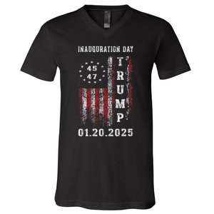 President Donald Trump Inauguration Day 2025 47th Usa Flag V-Neck T-Shirt