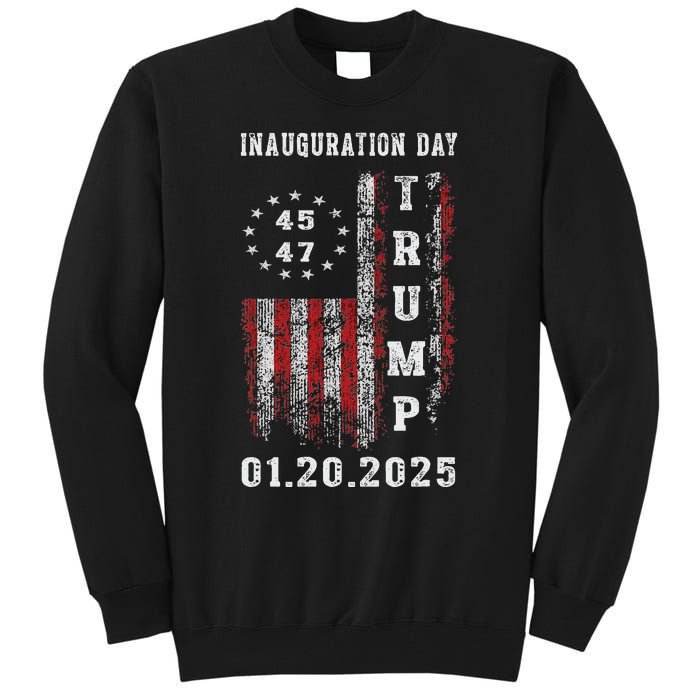 President Donald Trump Inauguration Day 2025 47th Usa Flag Tall Sweatshirt