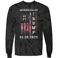 President Donald Trump Inauguration Day 2025 47th Usa Flag Tie-Dye Long Sleeve Shirt