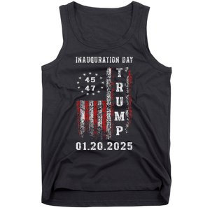 President Donald Trump Inauguration Day 2025 47th Usa Flag Tank Top