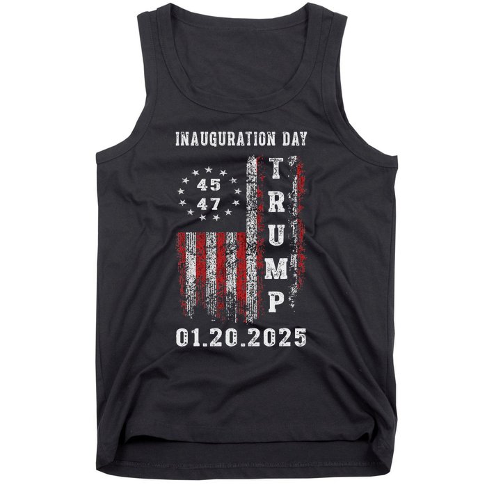 President Donald Trump Inauguration Day 2025 47th Usa Flag Tank Top