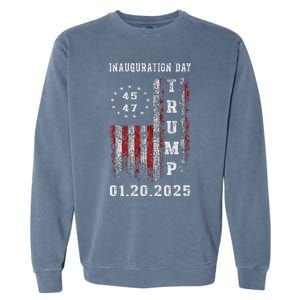 President Donald Trump Inauguration Day 2025 47th Usa Flag Garment-Dyed Sweatshirt