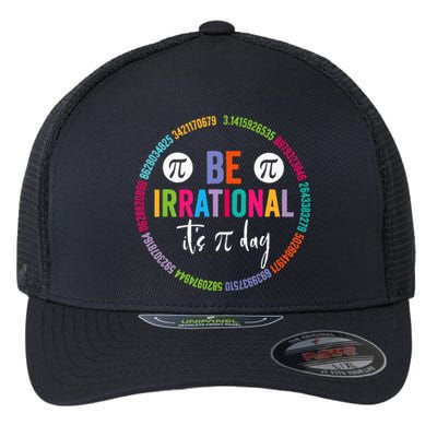 Pi Day Teacher Vintage 3.14 Pi Digits Happy Spiral Pi Day Flexfit Unipanel Trucker Cap