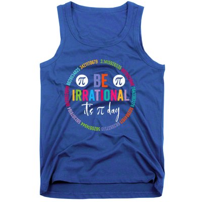 Pi Day Teacher Vintage 3.14 Pi Digits Happy Spiral Pi Day Tank Top