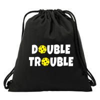Pickleball Double Trouble Team Drawstring Bag