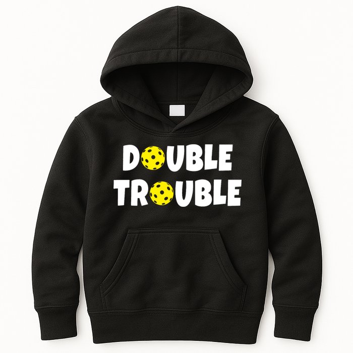 Pickleball Double Trouble Team Kids Hoodie