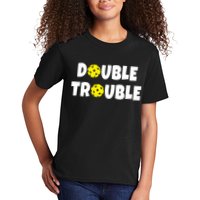 Pickleball Double Trouble Team Kids T-Shirt