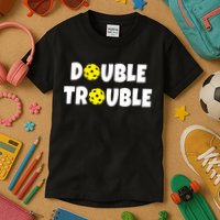 Pickleball Double Trouble Team Kids T-Shirt