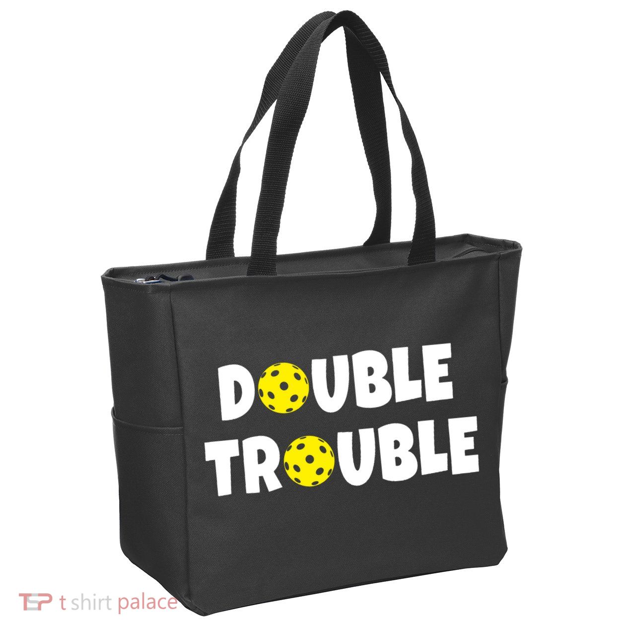 Pickleball Double Trouble Team Zip Tote Bag