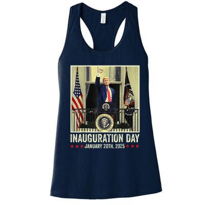 President Donald Trump Inauguration Day 2025 Memorabilia Women's Racerback Tank