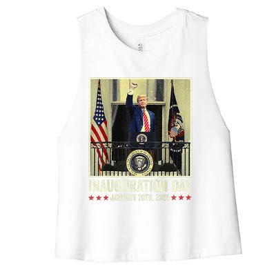 President Donald Trump Inauguration Day 2025 Memorabilia Women's Racerback Cropped Tank