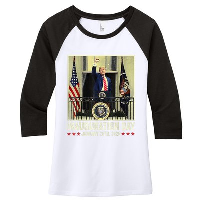 President Donald Trump Inauguration Day 2025 Memorabilia Women's Tri-Blend 3/4-Sleeve Raglan Shirt