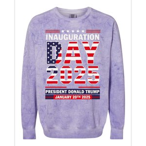 Patriotic Donald Trump Inauguration Day 2025 Usa Flag Design Colorblast Crewneck Sweatshirt