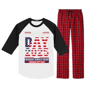 Patriotic Donald Trump Inauguration Day 2025 Usa Flag Design Raglan Sleeve Pajama Set