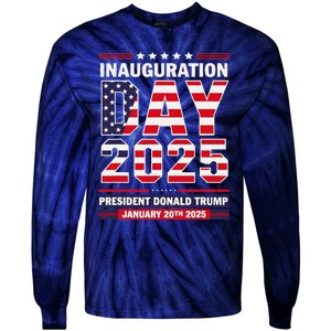 Patriotic Donald Trump Inauguration Day 2025 Usa Flag Design Tie-Dye Long Sleeve Shirt