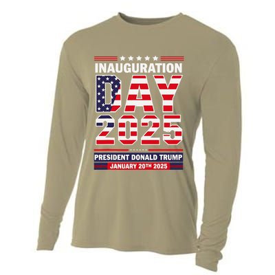 Patriotic Donald Trump Inauguration Day 2025 Usa Flag Design Cooling Performance Long Sleeve Crew