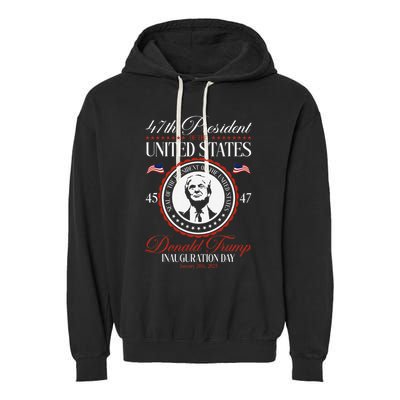 President Donald Trump Inauguration 2025 Memorabilia Blue Garment-Dyed Fleece Hoodie
