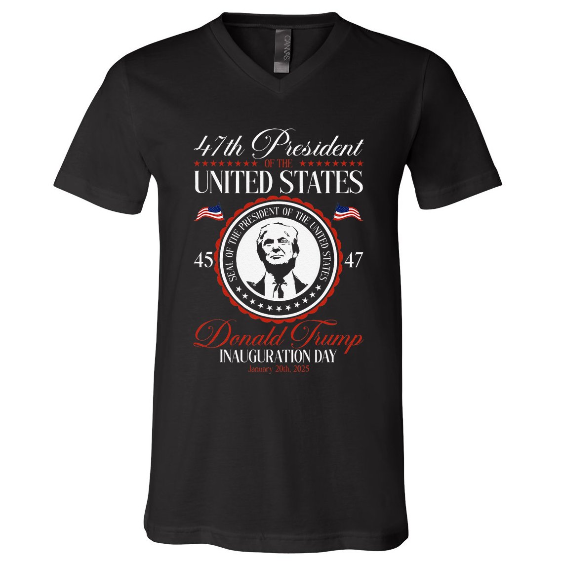 President Donald Trump Inauguration 2025 Memorabilia Blue V-Neck T-Shirt