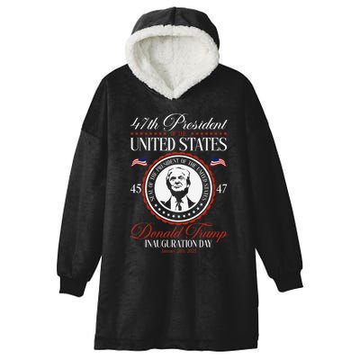 President Donald Trump Inauguration 2025 Memorabilia Blue Hooded Wearable Blanket