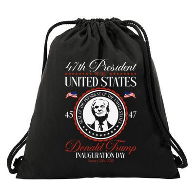 President Donald Trump Inauguration 2025 Memorabilia Blue Drawstring Bag