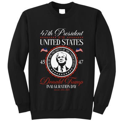 President Donald Trump Inauguration 2025 Memorabilia Blue Tall Sweatshirt