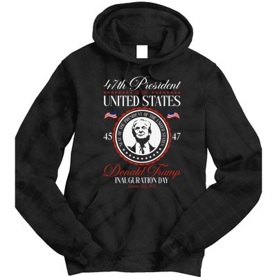 President Donald Trump Inauguration 2025 Memorabilia Blue Tie Dye Hoodie