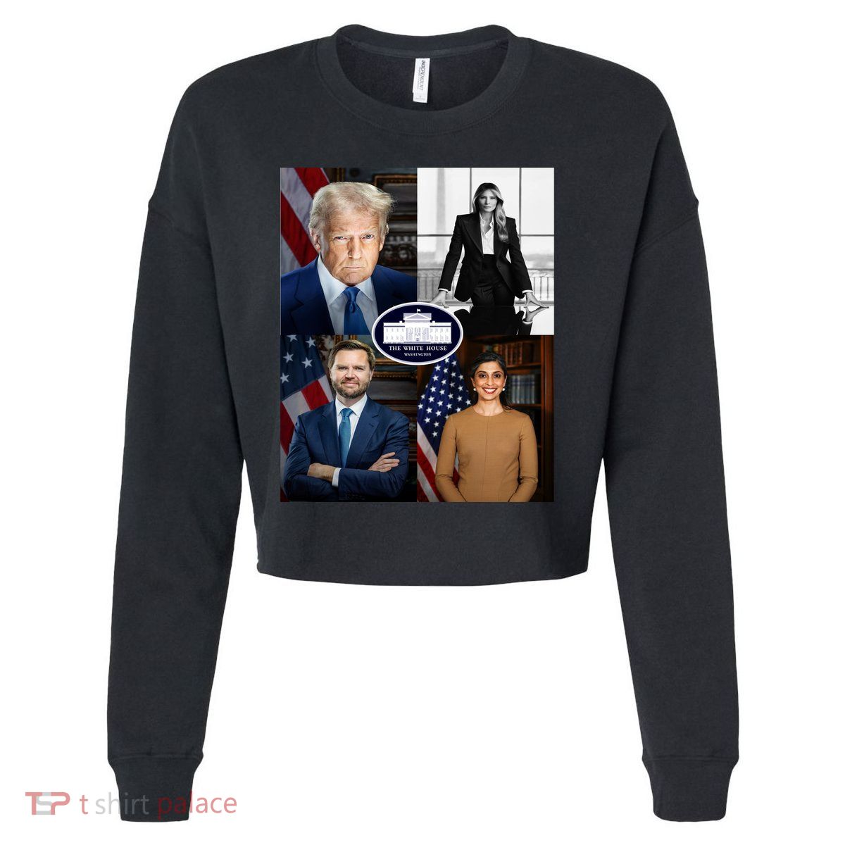 President Donald Trump White House Administration Portraits 2025 Cropped Pullover Crew