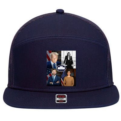 President Donald Trump White House Administration Portraits 2025 7 Panel Mesh Trucker Snapback Hat