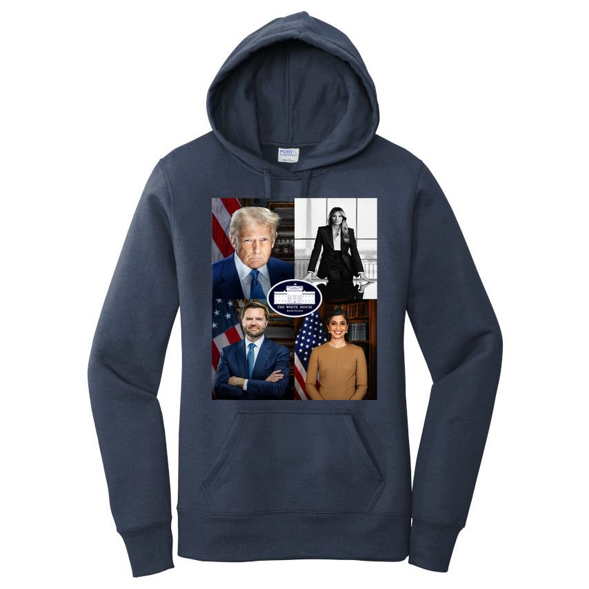 President Donald Trump White House Administration Portraits 2025 Women's Pullover Hoodie