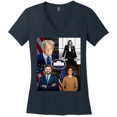 President Donald Trump White House Administration Portraits 2025 Women's V-Neck T-Shirt