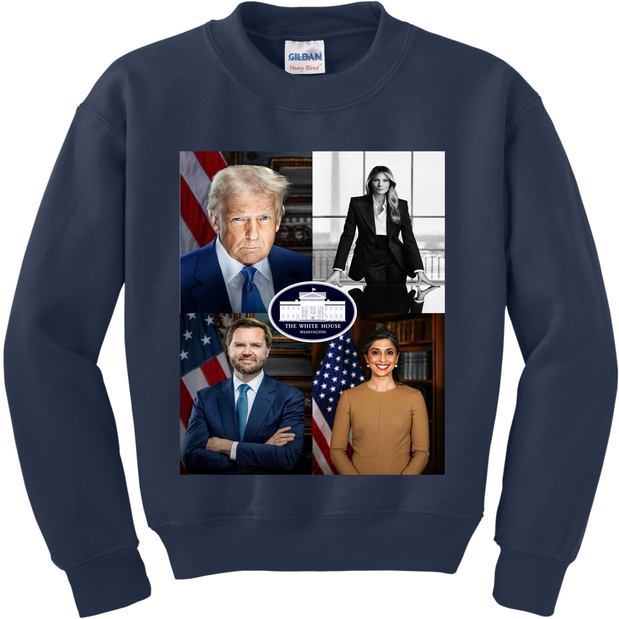 President Donald Trump White House Administration Portraits 2025 Kids Sweatshirt