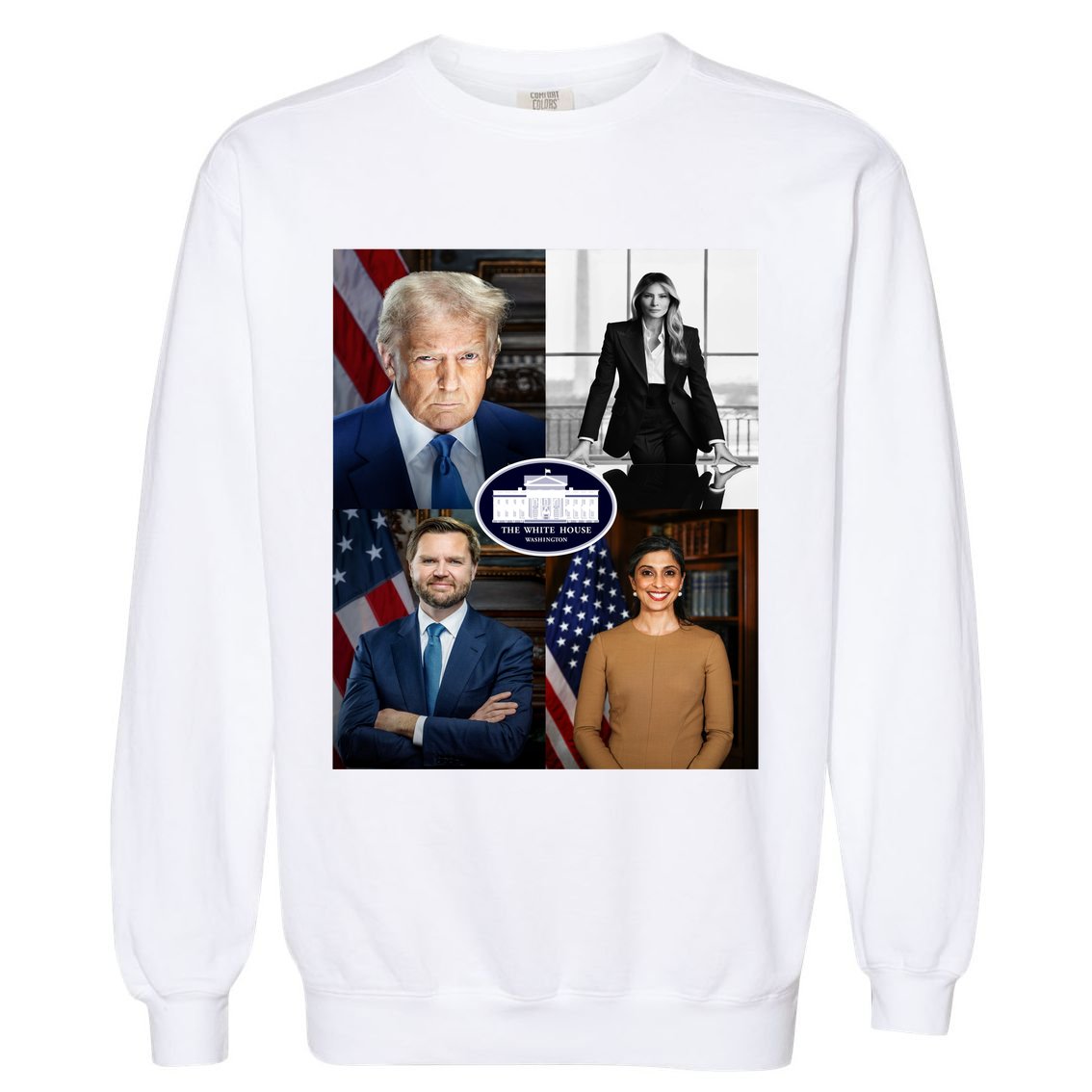 President Donald Trump White House Administration Portraits 2025 Garment-Dyed Sweatshirt