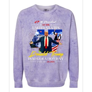 President Donald Trump Inauguration Day 2025 47th Usa Flag Colorblast Crewneck Sweatshirt