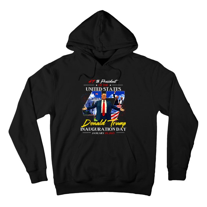 President Donald Trump Inauguration Day 2025 47th Usa Flag Hoodie