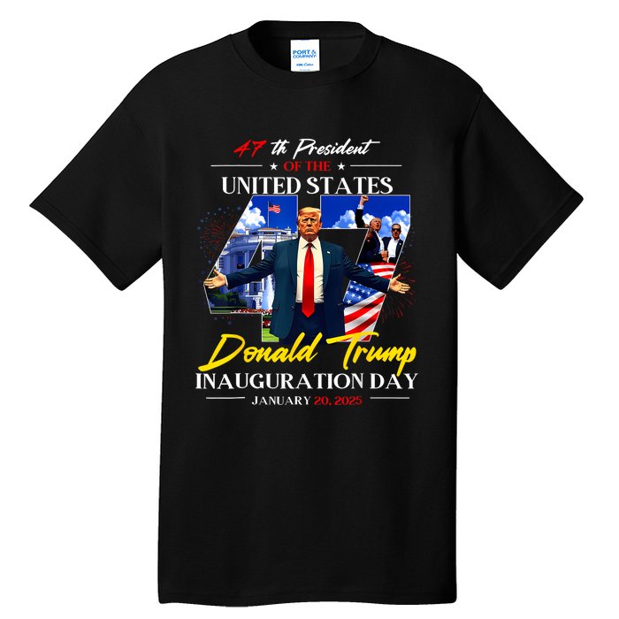 President Donald Trump Inauguration Day 2025 47th Usa Flag Tall T-Shirt