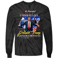 President Donald Trump Inauguration Day 2025 47th Usa Flag Tie-Dye Long Sleeve Shirt