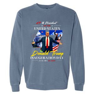 President Donald Trump Inauguration Day 2025 47th Usa Flag Garment-Dyed Sweatshirt