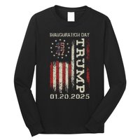 President Donald Trump Inauguration Day 2025 Usa Flag Gift Long Sleeve Shirt