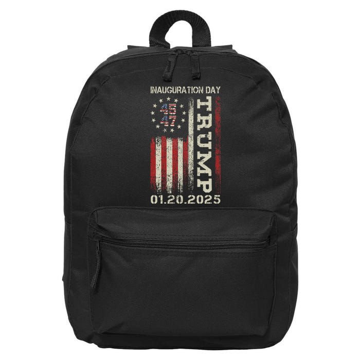 President Donald Trump Inauguration Day 2025 Usa Flag Gift 16 in Basic Backpack