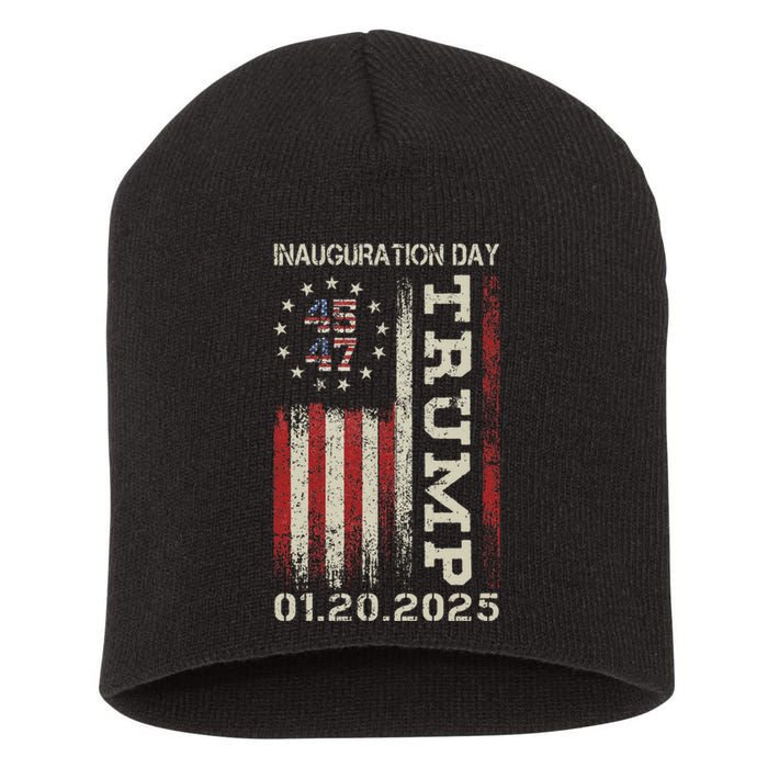 President Donald Trump Inauguration Day 2025 Usa Flag Gift Short Acrylic Beanie