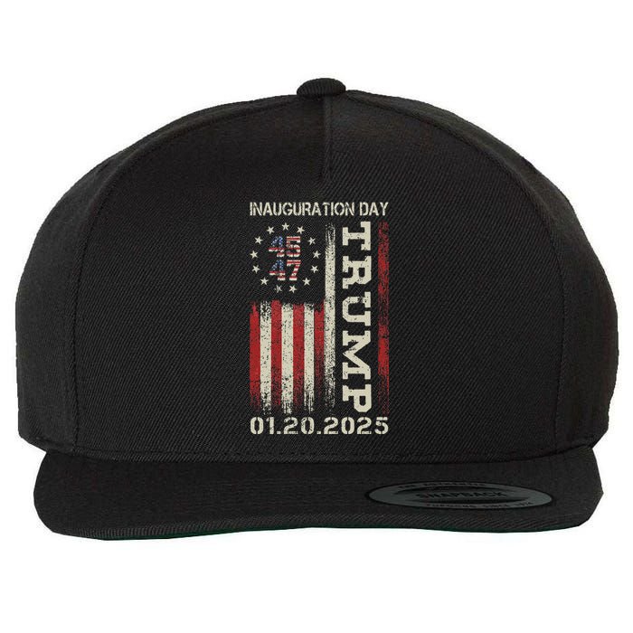 President Donald Trump Inauguration Day 2025 Usa Flag Gift Wool Snapback Cap