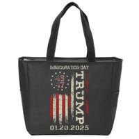 President Donald Trump Inauguration Day 2025 Usa Flag Gift Zip Tote Bag