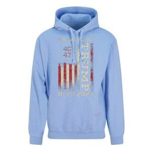 President Donald Trump Inauguration Day 2025 Usa Flag Gift Unisex Surf Hoodie