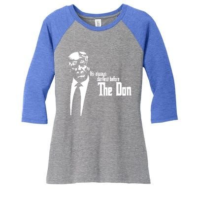 President Donald Trump The Don Funny Political 2024 Women's Tri-Blend 3/4-Sleeve Raglan Shirt