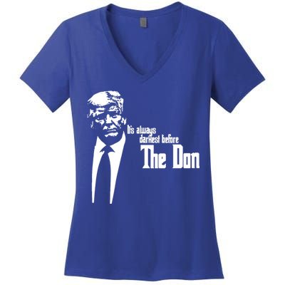 President Donald Trump The Don Funny Political 2024 Women's V-Neck T-Shirt