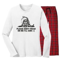 Please Don't Tread On Me I'll Cum Women's Long Sleeve Flannel Pajama Set 