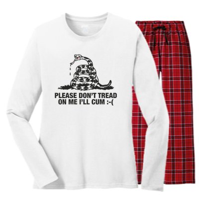 Please Don't Tread On Me I'll Cum Women's Long Sleeve Flannel Pajama Set 