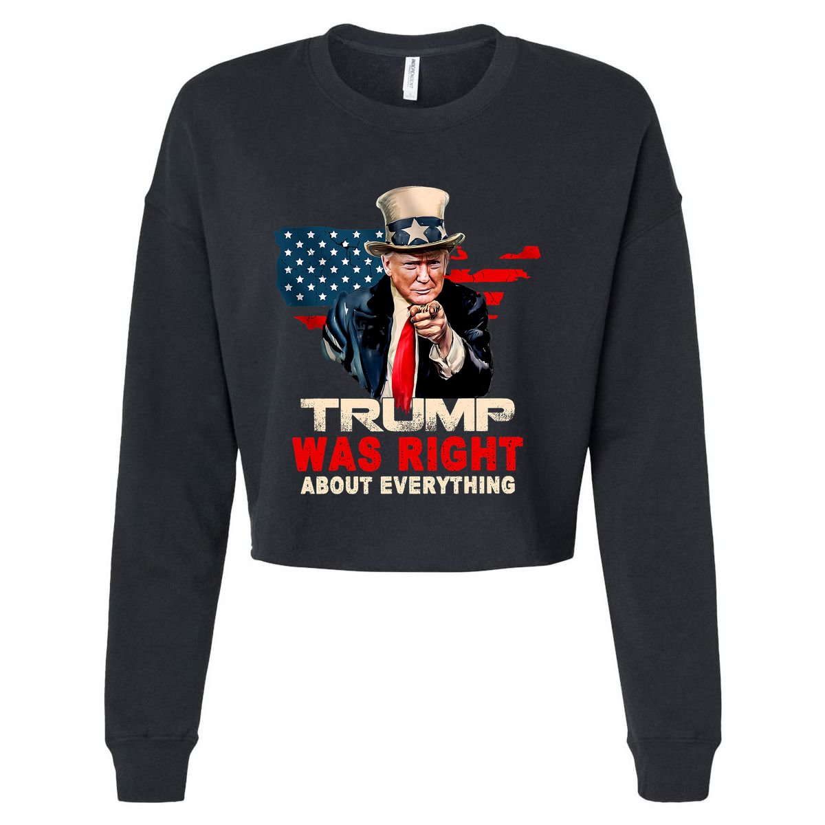 Pro Donald Trump Funny Trump Was Right About Everything Cropped Pullover Crew